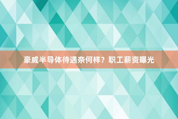 豪威半导体待遇奈何样？职工薪资曝光